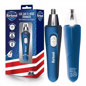 Barbasol Nose Hair Trimmer for Men and Women, Electric Ear & Nose Hair Trimmer with Built-In LED Light, Wet & Dry Grooming, Non-Slip Grip