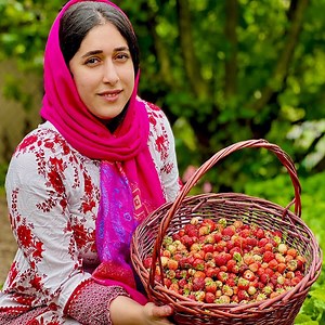 73K views · 5.2K reactions | Cooking organic mountain strawberry jam in nature | Village Lifestyle Narges | Facebook