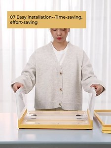 Stackable Storage Bins With Lids and Double Doors, Collapsible Plastic Closet Organizers and Storage, Large Size Folding Storage Box Containers With Wheels for Home Kitchen