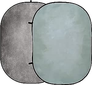 Kate Collapsible Backdrop Grey Pop Up Backdrops Double Side Portable Headshot Background for Photography, 5x6.5ft