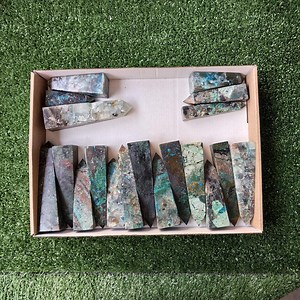 Lot 19 Pc Chrysocolla Quartz Towers - Etsy Canada