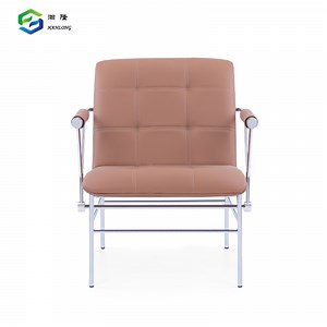 [Hot Item] Contemporary Brown Leather Chaise Lounge Chair for Office Room