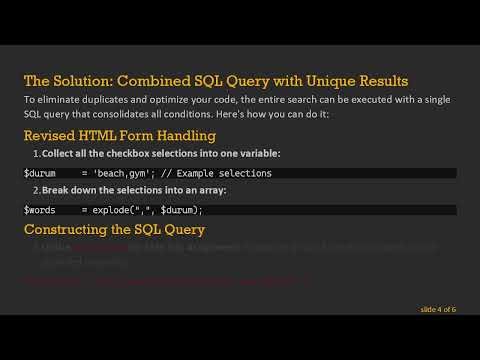 How to Efficiently Search a Database with Selected Checkboxes in PHP