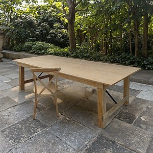 [Hot Item] Pine Wood Farm Table with Folding Legs Farm Table Outdoor Furniture