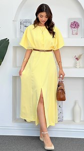 12K views · 18 reactions | which one is your favorite? Our new dresses collection features two stunning shades - yellow and blue! Both made with premium fabric that feels amazing! . . S size is preferred in the reel,  Model Hight : 166 cm Model weight : 51 kg FOR ORDERS: 76198311  delivery 2$ all over lebanon ️ #fashioninspo #fashiontrends #dresses #outfitinspo #fashion #styling #womenfashion #onlineshopping #trendy | Pour Toujours | Facebook