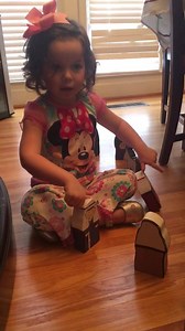 Anna Clare telling the story of Jesus' birth with this precious block nativity set (that she can't break!!) | Clare Huddleston WBRC