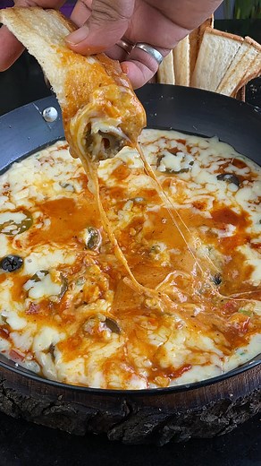 Cheesy Pizza Dip . Cheesy Pizza Dip Ingredients that we need Butter - 1 tsp Maida - 1 tsp Milk - 1 cup Onion chopped - 1 no Tomato chopped - 1 no Capsicum chopped - 1 no Pizza seasoning- 1 tsp Chilli flakes- 1 tsp Mayonnaise- 2 tbsp Pizza sauce for 2nd layer Olives and jalapeños Mozzarella cheese Cheese slice | Chef Shrey