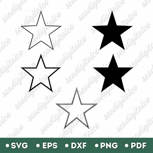 Star SVG Files, Star Outline Svg, Star Silhouette, Stars Svg File for Cricut, Star Vector Files, Star Clip Art, Digital Download, EPS DXF - Etsy UK