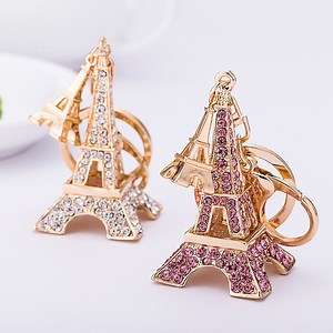 [Hot Item] Custom 2024 Paris Souvenir 3D Eiffel Tower Metal Rhinestone Keychain