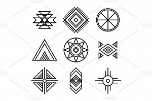 Native American Indians Tribal Symbols, a Decorative Illustration by Lianella's Shop