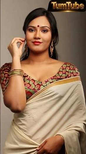 Bold Desi Orange Saree Look | Glamorous Deep Neck Blouse & Modern Indian Styling