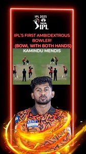 Kamindu Mendis Creates History as IPL’s First Ambidextrous Bowler!Sri Lankan all-rounder Kamindu Mendis made history by becoming the first cricketer to bowl with both hands in an IPL match. Making his debut for Sunrisers Hyderabad (SRH) against Kolkata Knight Riders (KKR) at Eden Gardens, he showcased his rare skill in the 13th over, delivering three balls of left-arm spin and three of off-spin. A truly unique moment in cricket! 🏏🔥#KaminduMendis #IPL2025 #SRHvsKKR #AmbidextrousBowling #Cricket