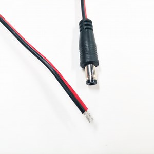 [Hot Item] DC5521 Male Plug Power Cable Red and Black Wire to Stripped End 1m DC Cable 20AWG for Surveillance Camera and LED Light