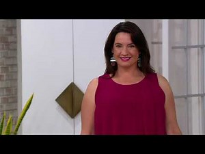 Susan Graver Liquid Knit Sleeveless Top with Chiffon Overlay on QVC