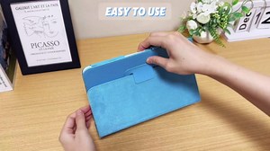 Slim Leather Case for Samsung Galaxy Tab A 8.0 inch 2015 (SM-T350 T357 T355 P350 P355), Multi-Angle Stand Full-Protective Tablet Cover Book Case with Stylus Pen,Screen Film (Sky Blue)