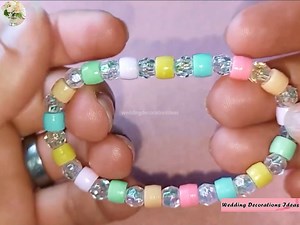 How to Make Colorful Bridal Bracelet from Acrylic Bead and Crystal | Wedding Decoration Ideas