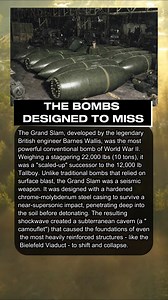How the Grand Slam bomb rewrote the rules of destruction. 🌍🛡️ #BarnesWallis #WWIIHistory #EarthquakeBomb #617Squadron #MilitaryEngineering #BielefeldViaduct #HistoryBuff #AvroLancaster | Gist of History
