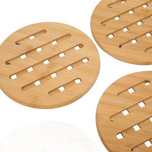[Hot Item] [Placemats]Bamboo Round/Square Anti-Slip and Heat-Resistant Table Mat for Kitchen, Dining Room