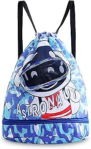 Swim Bags,Swim Backpack Waterproof Beach Backpack with Dry Wet Compartments for Beach Swim Boys Girls Women (Blue), Large