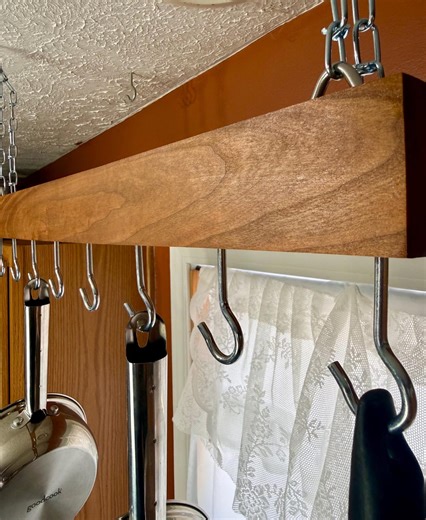 Cherry Wood Ceiling Hanging Pot Rack | Hanging Pot Rack | Plant Hanger - Etsy