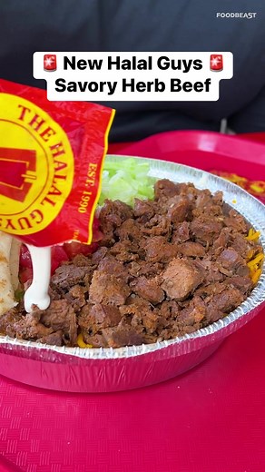 44K views · 350 reactions | Trying the new Savory Herb Beef from The Halal Guys 襤 | Foodbeast | Facebook