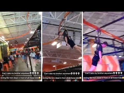 Hilarious Moment Lad Goes Limp On Zipline