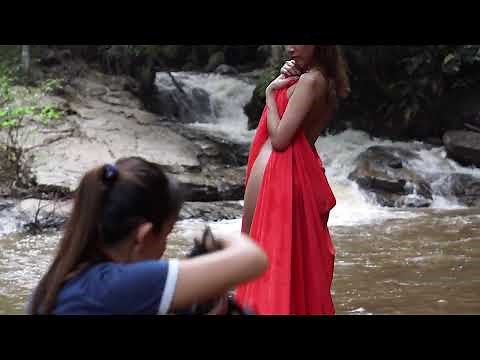 Waterfall photoshoot behind the scenes