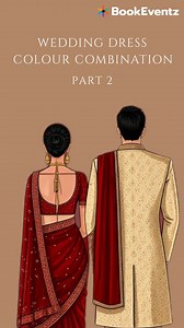 Stunning colour combination for wedding dress ideas you'll love 👗👔 Looking for the perfect colour combination for wedding dress? Then this reels showcases elegant and trendy wedding clothes combinations [Wedding outfit, colour combination, wedding trends] #haldioutfits #shaadioutfit #colorcombination #weddingvibes #mehendidesign #weddingdress | BookEventz.com