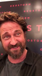 Mamma, help me!! This is why it's been hard for me to call you back. 😜 Grazie to these Italian journalists for having some fun with me during #Geostorm interviews. | Gerard Butler