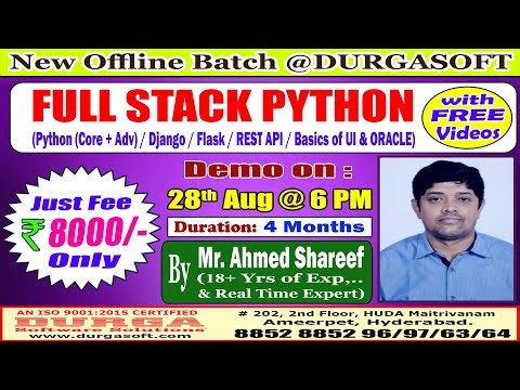 FULL STACK PYTHON Offline Training @ DURGASOFT