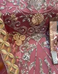 Pinky Net embroidery sequence jama Net embroidery sequence dupatta Silk Pant inner | Closet