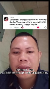 93K views · 1.5K reactions | Article 294 ng labor CODE OF THE PHILIPPINES #followersreelsfypシ゚viralシfypシ゚viralシalシ #kabantaytv #ForEntertainmentPurposesOnly | Prince Enrich | Facebook