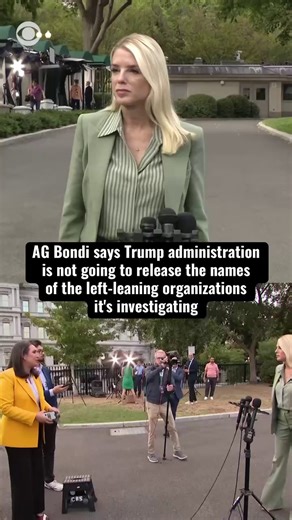 U.S. Attorney General Pam Bondi said Monday the Trump administration is investigating left-leaning organizations after the killing of political activist Charlie Kirk, but told CBS News’ Nancy Cordes she is “never going to mention what groups” are under investigation. “Yes, we're looking at a lot of people,” Bondi said. Her comments come after President Trump on Sunday told reporters “the problem is on the left” and that some people are under "major investigation.” | CBS News