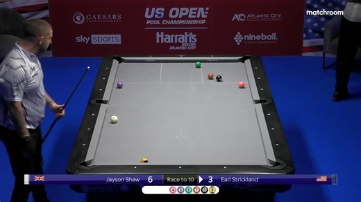 Strickland scratches and Shaw can pounce 🦅 Eagle Eye has broken away to lead by four racks #USOpenpOOL | Matchroom Pool