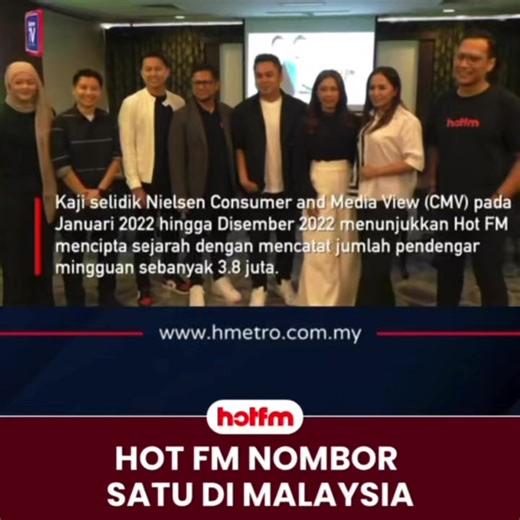 1.7K views · 32 reactions | Kuala Lumpur: Stesen radio Hot FM mencatatkan jumlah pendengar mingguan sebanyak 3.8 juta sekali gus menjadikannya sebagai stesen radio nombor satu di Malaysia. Ketua Rangkaian Kandungan Hot FM, Digital & Audio+, Shah Hayatudin berkata, landskap dan corak dalam industri radio sudah berubah. Sumber: @hmetromy #HotFM #yanghangatdanterbaik #HotFMNomborSatu | Hot FM | Facebook