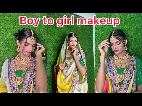 Fem boy first time as a girl / beautiful Crossdresser look like a model / CD makeup tutorial