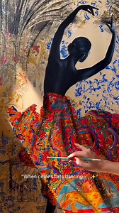 23K views · 501 reactions | Texture, color, motion—caught mid-pirouette. @negar_sepehr_art turns a simple silhouette into a swirling story with layers of pattern and paint. Curated by Art Gallery. Which color in the skirt grabs you first?  #DanceArt #BalletArt #FigurativeArt #TextureArt #ColorSplash #ContemporaryArt #MixedMedia #ArtProcess #PainterAtWork #ArtReel #ArtGallery | ART Gallery | Facebook