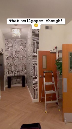 Wallpaper installation in the lobby in progress. Beautiful! 👀 | CityPoint Community Church