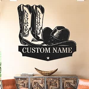 Personalized Cowboy Metal Sign, Custom Metal Name Sign, Vintage Western Wall Art, Outdoor Ranch Decor, Retro Cowboy Signs for Garage, Bar