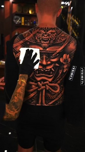 Hannya Mask Full Back Tattoo Ideas
