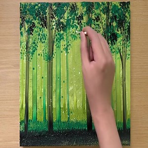 46K views · 579 reactions | Painting Olive Green Forest / Acrylic Painting Technique / Drawing a Rabbit | Art Skills | Facebook