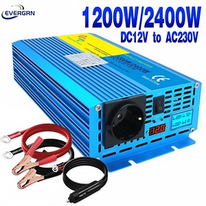 [Hot Item] Power Inverter 1000W 1200W DC 12V to AC 230V Pure Sine Wave Converter with LCD and LED