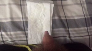 Cumming onto dirty tissue