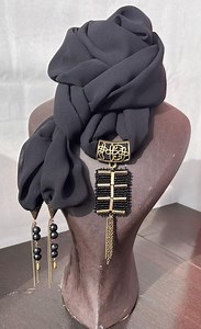 Black Beaded Scarf , Circassian Motif Accessories - Etsy Canada