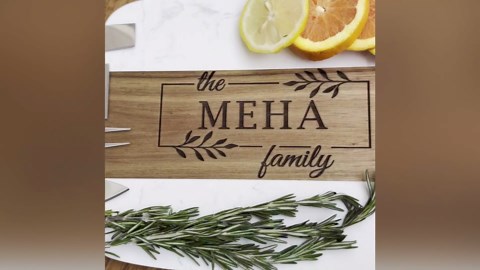 Personalized Marble Wood Charcuterie Board with Serving Tools and Coasters-Anniversary Wedding Gift Bridal Shower Engagement Housewarming Gift-Natural Acacia Engraved Charcuterie Board (Personalized)