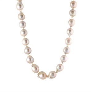 Baroque Freshwater Cultured Pearl Necklace in Sterling Silver (11x15mm)
