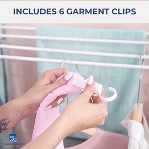 40" Premium Aluminium Foldable Clothes Drying Rack Included Shelf with 6 Rods & 6 Extra Clips - Large Laundry Rack | 65 LBs Capacity Space-Saving Collapsible Design for Indoor Outdoor Use