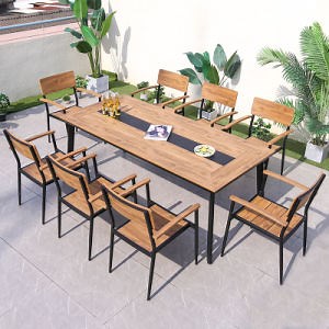 [Hot Item] Tables et chaises modernes en métal, mobilier de jardin, table de patio avec chaise