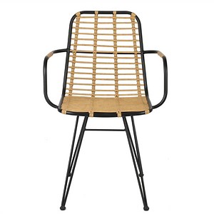 [Hot Item] Antique Outdoor Restuarant Furniture Bamboo Grain Aluminum Cane Rattan Chair