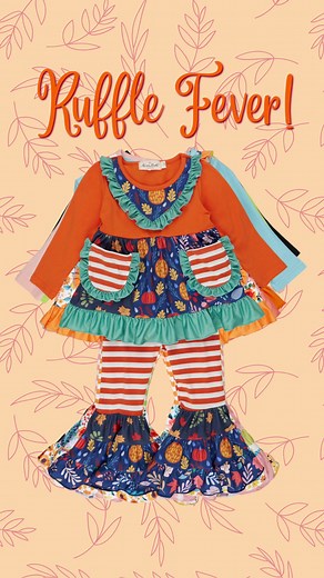 4.4K views · 11 reactions | These bestselling outfits are giving us ruffle fever! 李 They'll bring a blend of sweetness and style to every day. Ruffles + fall vibes = perfect combo!  Search  "ruffle outfits" on marienicoleclothing.com to shop! #bestseller #ruffles #fallstyle #childrensclothing #marienicoleclothing | Marie Nicole Clothing | Facebook